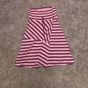 Pink Stripped Mid-Length Skirt